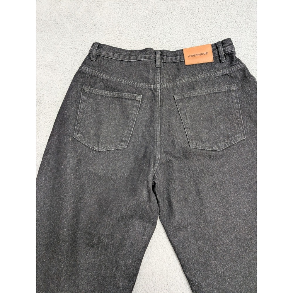 Fresh Jive Jeans Mens Size 32 Black High Rise Baggy‎ Denim Pants Skater USA VTG - Picture 9 of 16
